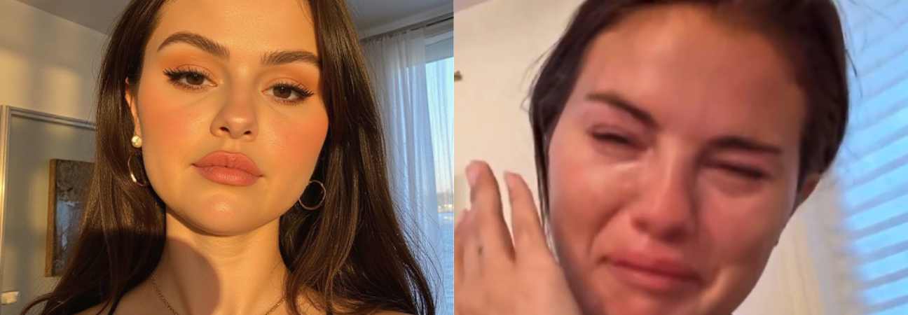 selena gomez pleure