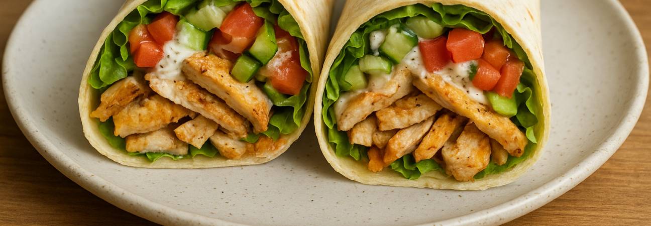 wraps poulet crudités